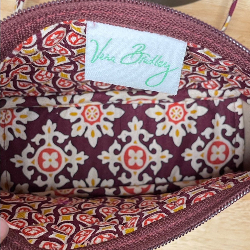 Vera Bradley Burgundy and Yellow Patterned Crossbody Bag - Picture 5 of 7